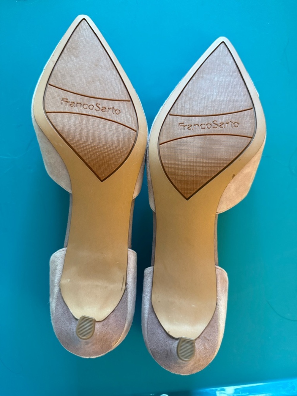 Brand New Franco Sarto Blush Suede D'Orsay Pointed Toe Heels - Picture 7 of 8